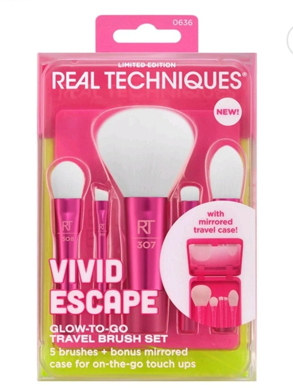 Real Techniques Vivid Escape Glow-To-Go Travel Brush Set